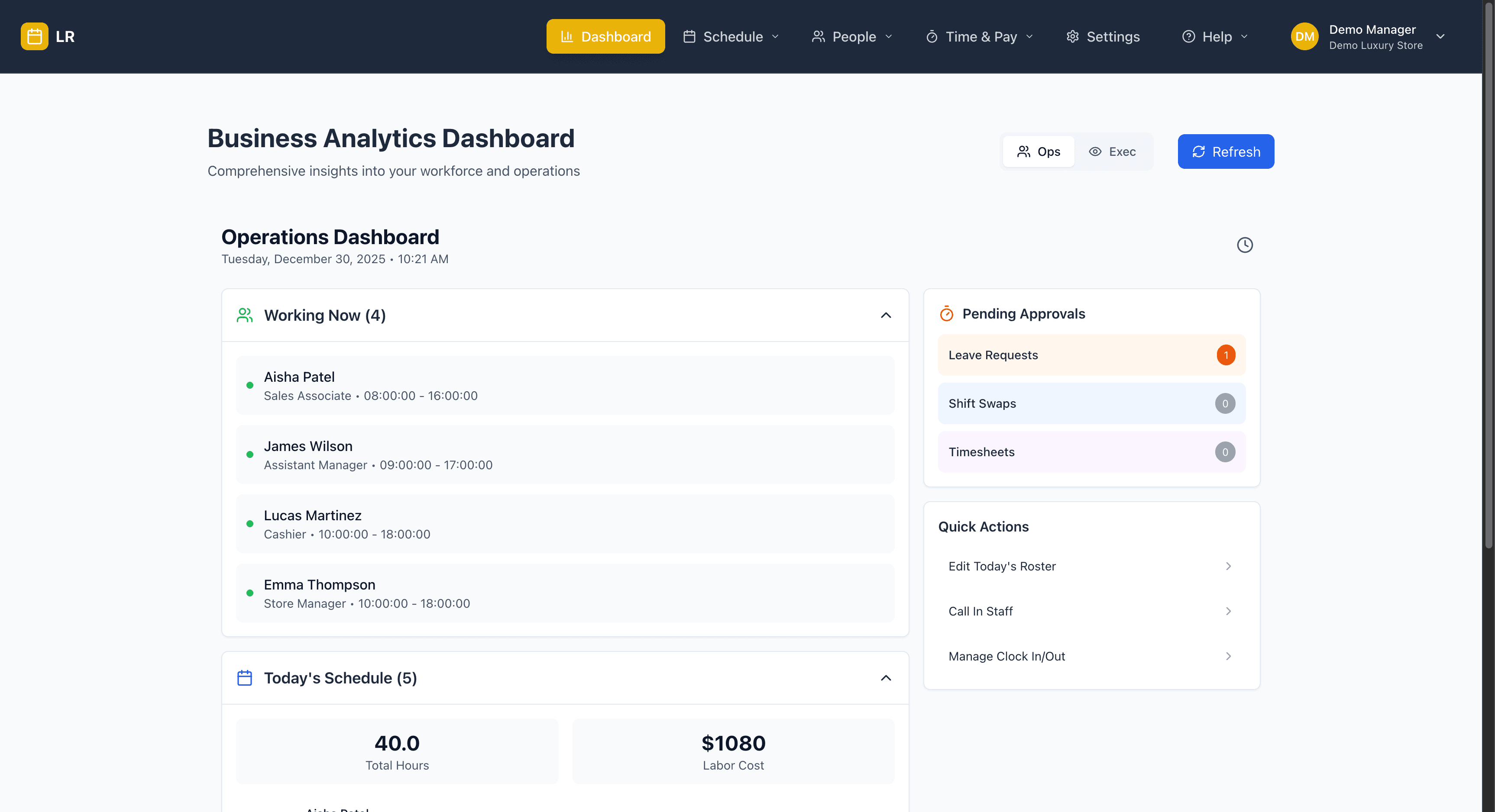 LuxeRoster SaaS Platform - LuxeRoster