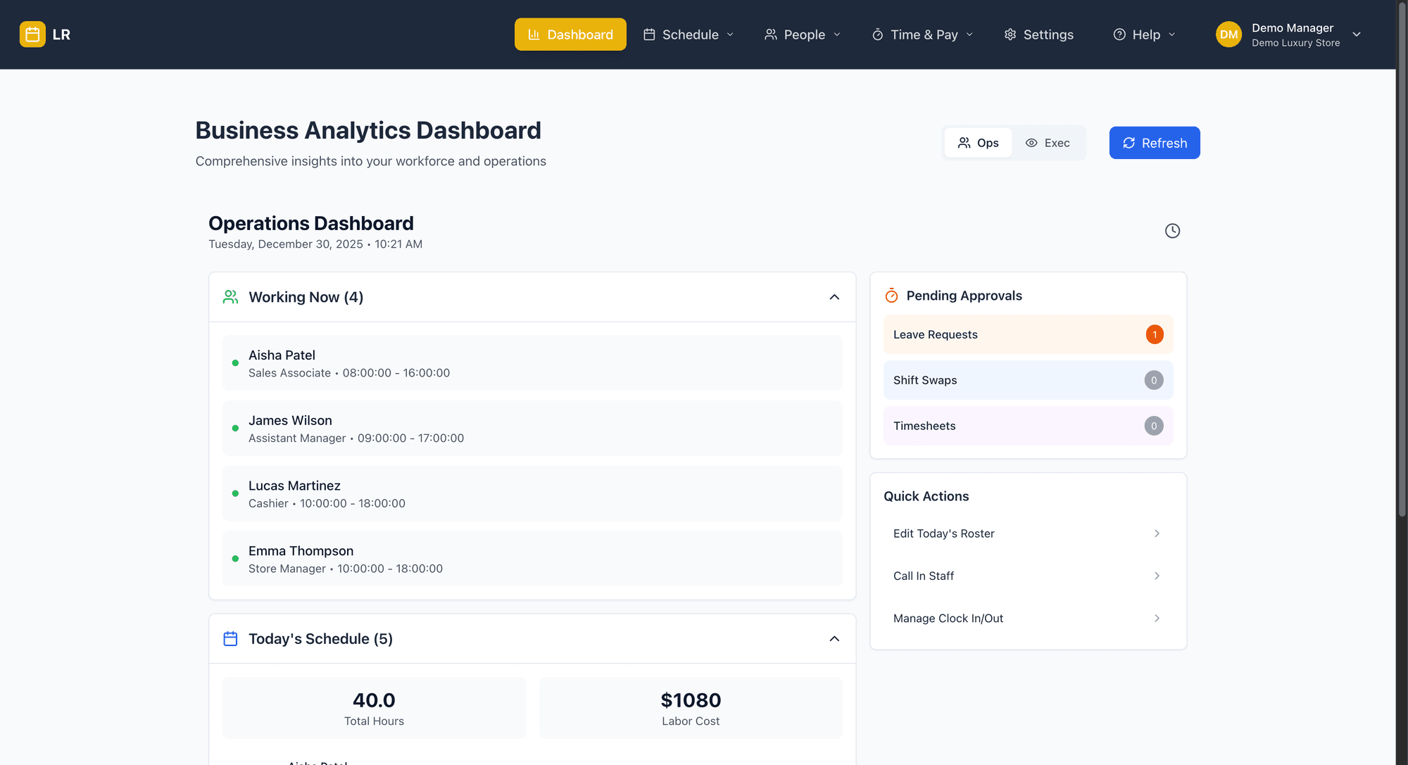 LuxeRoster - Own startup